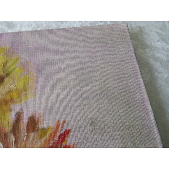 Original Vintage Oil On Canvas Planter w Flowers Painting by Artist Sandy Gordon - Picture 14 of 16